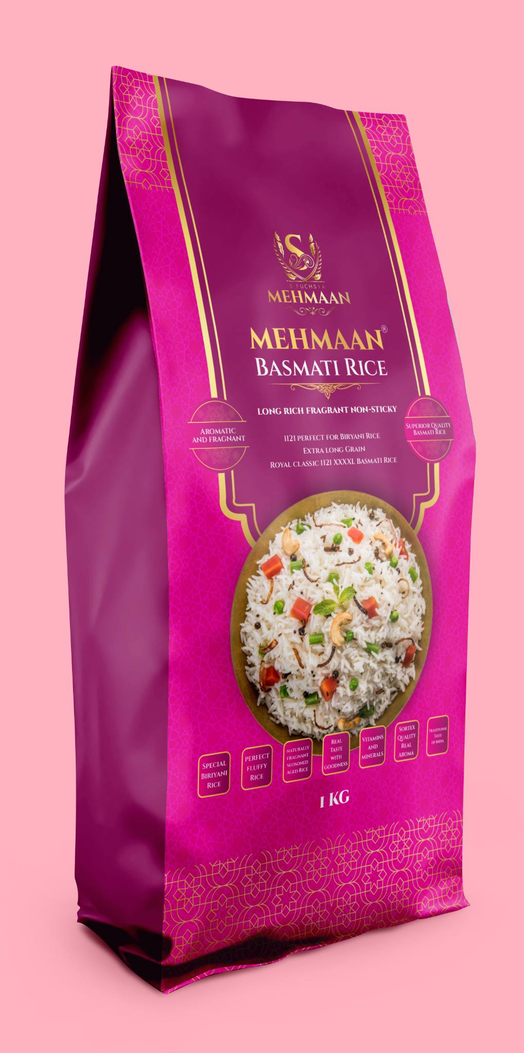 Mehmaan Basmati Rice pink pack